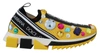DOLCE & GABBANA DOLCE & GABBANA YELLOW SORRENTO CRYSTALS SNEAKERS WOMEN'S SHOES