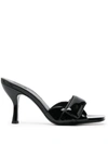 Gia Borghini 80mm Alodie Patent Faux Leather Sandals In Black