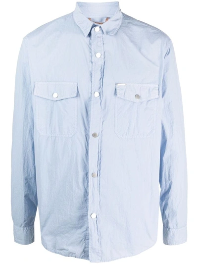 Peserico Long-sleeve Buttoned Shirt In 581 Azzurro Anice