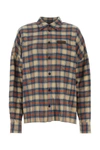 Dsquared2 Dsquared Embroidered Flannel Oversize Shirt In Offwhiteredlightblue