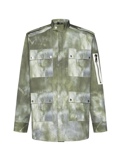 Balmain Faded-effect Military Jacket In Multi Kaki