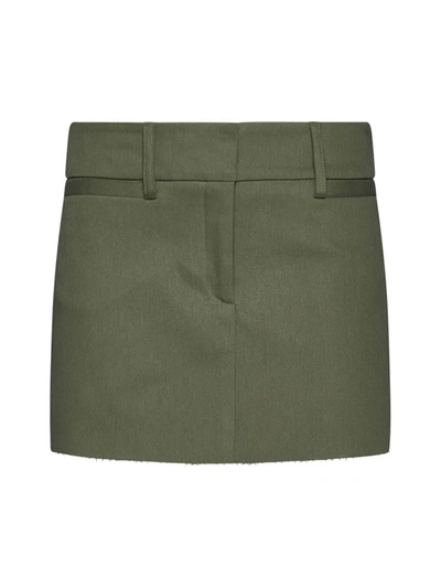 Blanca Vita Concealed-front Fastening Mini Skrit In Green