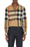 Burberry Oversized Check Cotton Shirt In Archive Beige