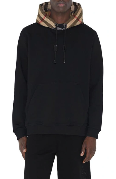 BURBERRY BURBERRY T-FIT CHECK COTTON HOODIE