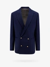 Balmain Double-breasted Virgin-wool Blazer In Blue
