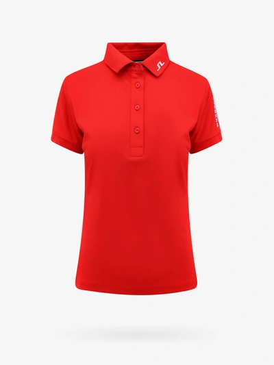 J. Lindeberg Tour Polo Shirt In Red