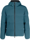 Herno Padded Zip-up Hooded Jacket In Blue