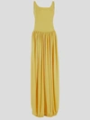Lanvin Strap Waisted Midi Dress In Corn