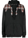 Maison Margiela Mm0 Cotton And Wool Sweatshirt With Checked Details In Black