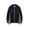 Sacai Ma-1 Side Gusset Sponge Hoodie In Blue