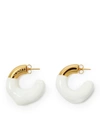 Sunnei Gold & White Small Rubberized Earrings In White