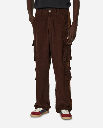 Ahluwalia Iniquity Cotton Corduroy Cargo Pants In Brown