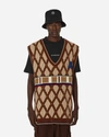 Ahluwalia Kingpin Knintted Vest In Brown