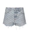 Alexander Wang Blue Printed Bite Logo Denim Shorts In Nude