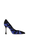 Manolo Blahnik Kasai Suede And Patent Leather Pumps