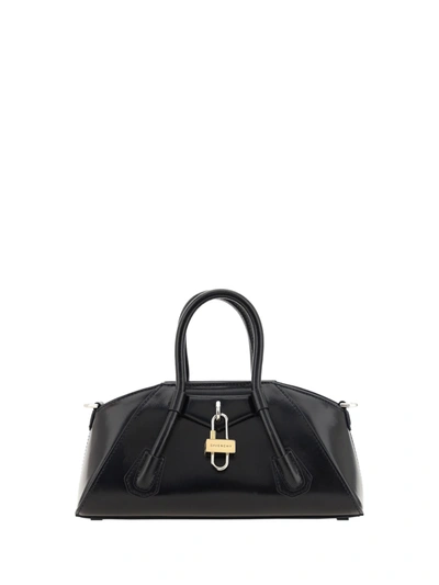 Givenchy Mini Antigona Stretch Crystal Embellished Handbag In Black