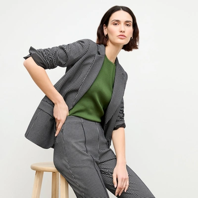 M.m.lafleur The Yiyan Blazer - Stretch Houndstooth In Black / White