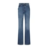 Bottega Veneta Blue 5-pocket Trousers In Denim Printed Viscose Woman In Blue