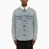Darkpark Light Blue Denim Warren Over Shirt Jacket In Blue
