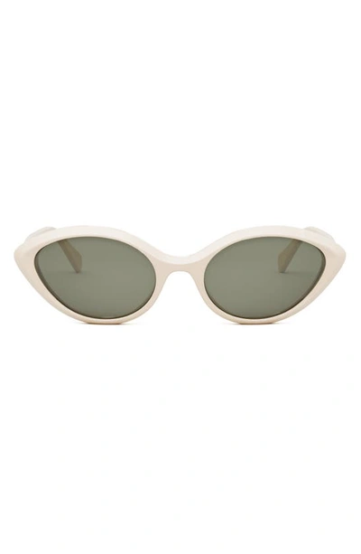 Celine Bold Three-dot Acetate Square Sunglasses In Ivory Green