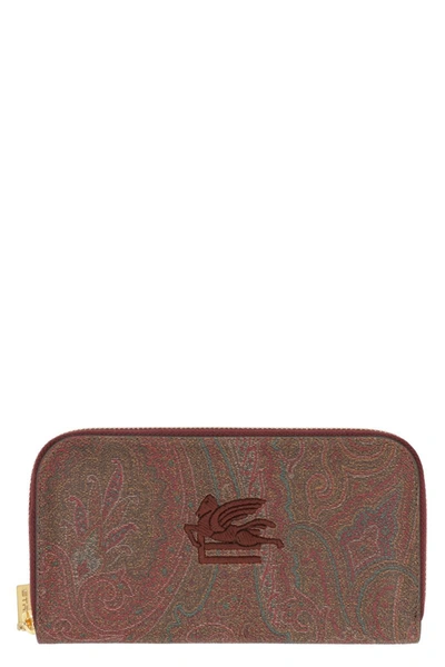 Etro Wallet Paisley In Brown