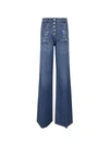 Etro Washed Wide Leg Denim Jeans In Blue