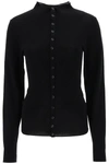 Lemaire Fitted Seamless Wool Cardigan In Black