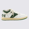 RHUDE RHUDE WHITE AND HUNTER GREEN LEATHER SNEAKERS
