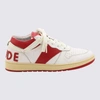 RHUDE RHUDE WHITE AND RED LEATHER SNEAKERS