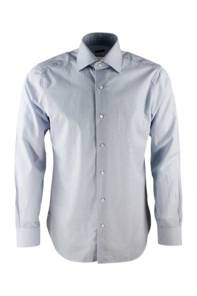 Barba Napoli Shirts In Bianco - Celeste