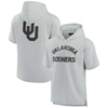 FANATICS SIGNATURE UNISEX FANATICS SIGNATURE grey OKLAHOMA SOONERS ELEMENTS SUPER SOFT FLEECE SHORT SLEEVE PULLOVER HOO