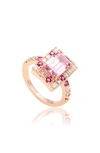 SUZY LEVIAN SUZY LEVIAN MIXED PINK CUBIC ZIRCONIA RING