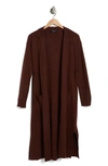 Rachel Rachel Roy Notched Collar Open Front Cardigan In Bitter Chocolate
