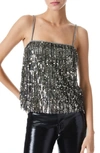 ALICE AND OLIVIA CHI SEQUIN FRINGE TANK TOP