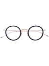 THOM BROWNE BLACK & GOLD OPTICAL GLASSES WITH CLEAR LENS,TBX90612106237