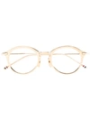 THOM BROWNE GOLD OPTICAL GLASSES WITH CLEAR LENS,TB11011796619
