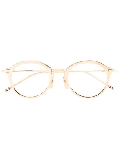 Thom Browne Gold Optical Glasses With Clear Lens In Metallic