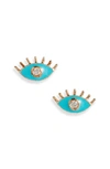 ANZIE X MEL SOLDERA EVIL EYE STUD EARRINGS