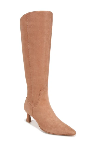 Naturalizer Deesha Wide Calf Tall Dress Boots In Cafe Brown Suede