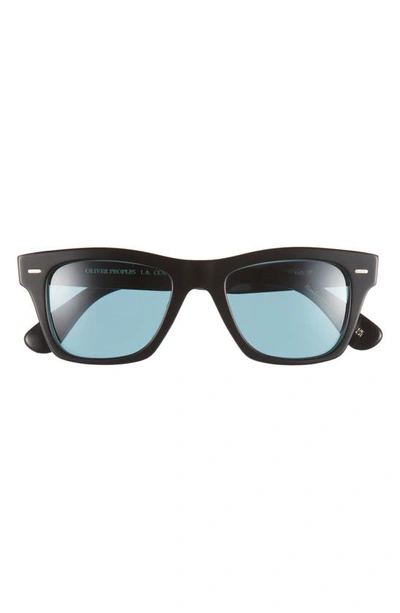 Oliver Peoples 49mm Polarized Square Sunglasses In Black