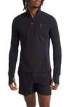 On Climate Knit Quarter Zip Running Top In Black