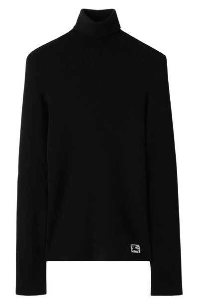 Burberry Ekd Wool Cashmere Turtleneck Sweater In Black