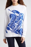 Burberry Ekd Print Long-sleeve T-shirt In White