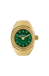 Fossil Women's Two-hand Gold-tone Stainless Steel Ring Watch, 15mm In Gold