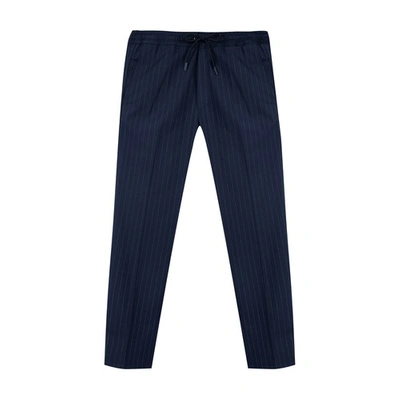 Maison Labiche Black Arcade Pants In Dark_navy_white