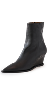 Atp Atelier Pratella Pointed Toe Wedge Bootie In Black