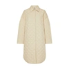 Totême Quilted Cocoon Coat Stone In Stone