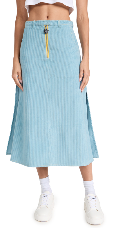 Abacaxi Flared Cargo Maxi Skirt In Ice Blue