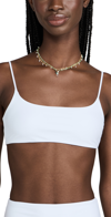 Jade Swim Micro Muse Scoop Bikini Top In White