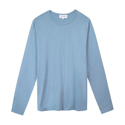 Maison Labiche Queuille Wool And Cotton T-shirt In Slate_blue